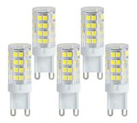 Ampoule LED G9 5W 500LM dimmable 110-120V, 360°, équivalent halogène 50W | Longue durée de service, lumière pour comptoir de détail, éclairage principal et auxiliaire domestique 5W 5 pièces 6500K
