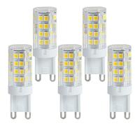 Ampoule LED G9 5W 500LM dimmable 110-120V, 360°, équivalent halogène 50W | Longue durée de service, lumière pour comptoir de détail, éclairage principal et auxiliaire domestique 5W 5 pièces 2700K