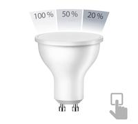 ledscom.de Ampoule LED GU10, PAR16, blanc (3900 K), 6,1 W, 609lm, 102°, variateur à 3 niveaux, mate