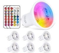 Ampoule LED GU10 Spot Ampoules 6W Changement De Couleur RGBW Dimmable Par Télécommande RGB Blanc Chaud (Pack of 6)