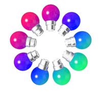 Ampoule LED - Guirlande Guinguette - Lot de 9 - RGB - B22 - 1W équivalent 15W