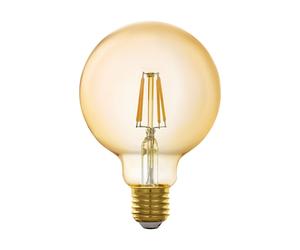 Ampoule LED intelligente ampoule à filament vintage E27 rétro Edison lampe boule dimmable, verre ambré, contrôle par application 5,5W 500Lm 2200K blanc chaud, DxH 9,5x14 cm