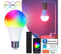 Ampoule LED intelligente E27 Bluetooth 220V 9W 15W 18W, lampe Tuya, application Smart Life, prise en charge RF 2.4GHz, contrôle de groupe à distance, décoration de chambre à coucher et de maison 220V