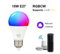 Ampoule Led Intelligente Wi-Fi E27 B22, Lampe Néon, Fonctionne Avec Alexa Yandex Alice Google Home, Variable, Changement De Couleur