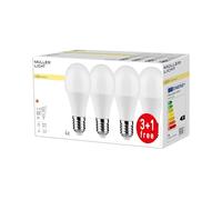 MLI 400255 - Lampe LED E27, 9 W, 806 lm, 2700 K, paquet de 4