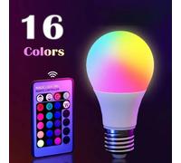 Ampoule LED multicolore RGB, 16 couleurs, E27, 220V, éclairage domestique, variable, 24 touches, télécommande, lampe intelligente, lumière d'ambiance 2pc