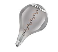 Osram Vintage 1906 smoke tinted LED lamp, 4.5W, 150lm, big grape shape with 168mm diameter & E27 base, warm white light, dimmable filament, life of up to 15,000 hours