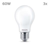 Ampoule LED - PHILIPS - Classic - 60 W - A60 E27 - Blanc chaud - Non dimmable x 3