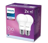Ampoule LED - PHILIPS - E27 - 12,5W - 4000K - Lot de 2 - Blanc neutre