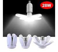 Ampoule LED pliable 28W E27, lame de ventilateur, lampe LED AC 220V 110V, projecteur pour panneau de plafond domestique, éclairage de Garage AC 220V