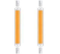 Ampoule LED R7S 118mm Dimmable, R7S LED 30W Équivalent Lampe Halogène J118 300W, Blanc Chaud 3000K, Angle de Faisceau 360°, 3000LM COB Linéaire R7S LED 118mm pour Projecteur Applique Murale, 2 PCS