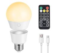 Ampoule LED Rechargeable Avec Télécommande, 7W Ampoule Connectée E27, Dimmable Blanc Chaud/Froid Ampoules à Batterie, Timing, Magnétique Détachable LED Ampoules Sans Fil Pour Lampe,Urgence,Décor