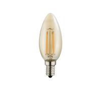 Ampoule LED rétro à filament, ampoule vintage E14, verre ambré, 4 watts 350 lumens 2200 Kelvin blanc chaud, DxH 3,5x9,8 cm