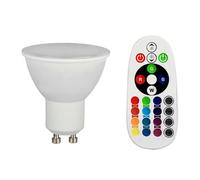 Ampoule LED RGB GU10 dimmable avec télécommande avec changement de couleur, 4,8 watts 420 lumens 3000K blanc chaud, DxH 4,5x8,8 cm, V-Tac 2927