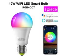 Ampoule Led Rgb Intelligente, 10w E27, Compatible Wi-Fi/Bluetooth, 3 Modes De Commande, Lampe D'automatisation, Fonctionne Avec Google Home Alexa