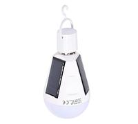 Ampoule LED Solaire IP65 Imperméable Portable Rechargeable d'Urgence pour Camping Randonnée Pêche 12W Blanc Froid AC85-265V