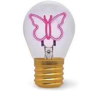 LEGAMI - Lampe de table en forme d'ampoule, rechargeable avec câble USB, sans fil, imitation ampoule, thème Butterfly, 6,8 x 10,3 cm