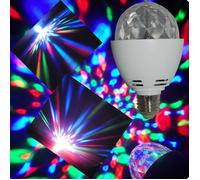 Ampoule lumineuse boule disco E27 multicolore rotative à culot à baïonnette E27