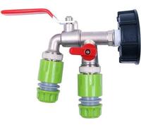 Ampoule lumineuse verte - Adaptateur pour citerne IBC avec raccord de grue S60X6 et raccord de tuyau de 12 mm