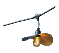 Lumisky Guirlande lumineuse extérieure HAT LIGHT 10 ampoules E27 LED abat-jour acier doré cage 6 m