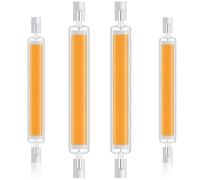 Ampoule R7S LED 118mm Dimmable, R7S LED 30W Équivalent Lampe Halogène J118 300W, Blanc Chaud 3000K, Angle de Faisceau 360°, 3000LM COB Linéaire LED R7S 118mm pour Projecteur Applique Murale, 4 PCS