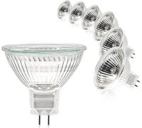 Ampoule Spot MR16, Ampoule 12V 20W, Ampoule gu5.3 Ampoule MR16 Dimmable, Blanc Chaud 2700K, Couvercle en Verre, Pack de 6