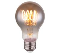 Ampoule vintage dimmable E27 Ampoule LED filament rétro, verre fumé, 4 watts 150 lumens 2000 kelvins lumière de bougie, DxH 6 x 10,6 cm