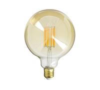 Ampoule Filament LED déco verre ambré G125, culot E27, 1521 Lumens, conso. 15W (equivalence 100W), Blanc chaud