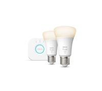Ampoules connectées Philips Hue Kit de démarrage ampoule connectée White 9.5 Watt E27 x2 + Philips Hue Bridge