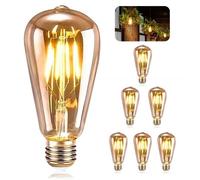 Ampoules E27 Vintage, 6 ampoules LED Edison E27 ST64 Lumières décoratives Rétro Edison Ampoules Blanc chaud