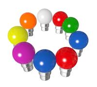 Ampoules Guirlande bleues blanches rouges vertes jaunes orange type Guinguette B22 1W équivalent 15W 50000 heures incassables.