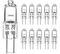 Ampoules Halogènes G4, 20W Ampoule G4, Lampe de Base à Broche Halogène 12V, Blanc Chaud 2700K, 300LM,Paquet de 10