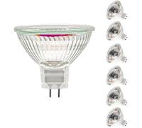 Ampoules Halogènes MR16,Halogène 12V 20W MR16,GU5.3 Ampoules Spot 20W de Plafond 2 Broches Dimmables,Halogène 2700K Blanc Chaud,6pc