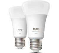 Ampoules LED Connectées Philips Hue A60, E27, Lumière Blanche et Colorée, 8,1W, 1100 Lumens, Pack de 2