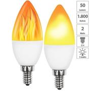Luminea 2 ampoules LED E14 effet flamme avec 3 modes d'éclairage
