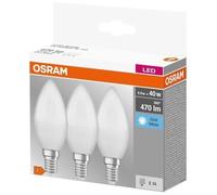 Ampoules LED flamme dépolie avec radiateur E14 4,9W - Blanc froid - OSRAM