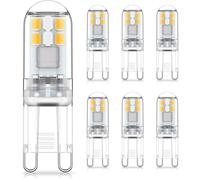 Ampoules LED G9 1.5W Lumière Blanc Naturel 4000K, AC 220-240V, Non Dimmables, Sans Scintillement, Paquet De 6