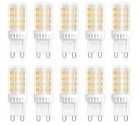 Ampoules LED G9 blanc neutre - LEESHEN - Lot de 10 - 5W - 4000K - 51 LED SMD - AC 220-240V - 360° - Ø18 x 50 mm