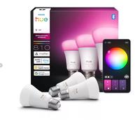 Philips Hue Ampoule LED connectée A60, White and color, Culot E27, 6 W, Spectre complet 1000-2000 K, 810 lumens, Intensité variable, Compatible avec Alexa, Google Assistant et Apple Home, pack de 3