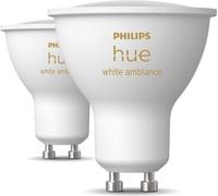 Ampoules LED, Philips Hue, Spot GU10, Blanc chaud à blanc froid, Pack de 2