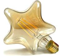 Ampoules LED Vintage 4W Blanc Chaud 2700K 220/240V Edison Vis E27 Base Spécialité Ampoule Décorative G125 (Étoile)