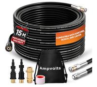 Ampvolts 15M Déboucheur Canalisation Haute Pression - 400 Bar/5800 PSI, Compatible avec Nettoyeurs Haute Pression karcher K2-K7, Lavor, Bosch - Pour un Nettoyage Facile des Tuyaux et Éviers Obstrués