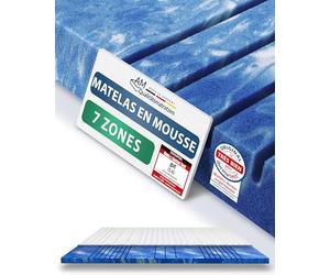 AMQ Sleep Surmatelas 90x190 Gel 7 Zones - Rafraîchissant Mémoire de Forme 8 cm RG50 - Fabriqué en Allemagne, Housse Lyocell Déhoussable Antidérapante - sur Matelas 1 Personne