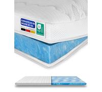 AMQ Sleep Surmatelas 90x190 Rafraîchissant en Gel - Mémoire de Forme 6 cm RG50 - Fabriqué en Allemagne, Housse Lyocell Déhoussable Antidérapante - sur Matelas 1 Personne