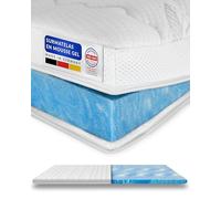 AMQ Sleep Surmatelas 90x200 Rafraîchissant en Gel - Mémoire de Forme 6 cm RG50 - Fabriqué en Allemagne, Housse Lyocell Déhoussable Antidérapante - sur Matelas 1 Personne