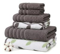 Amrapur Overseas Lot de 6 Serviettes Teint en Fil de Vigne Bio Gris cendré, Coton, 40,6 x 25,4 x 12,7 cm