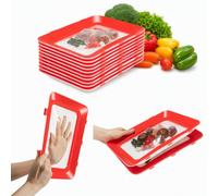 Amrgtucf 8 tablettes de conservation fraîche en PP | Boîtes superposables pour découpages, pots de conservation, 30x22x3cm, idéaux pour le jambon, les légumes, les découpages