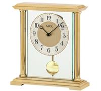 AMS 1143 Horloge de table à quartz avec pendule doré métal couleur laiton avec verre
