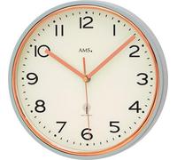 AMS 5509 Horloge murale radio analogique grise ronde
