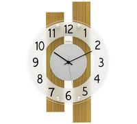 Horloge murale radiocommandée moderne 28 x 41 x 5cm hêtre-verre - AMS Modèle : 5874